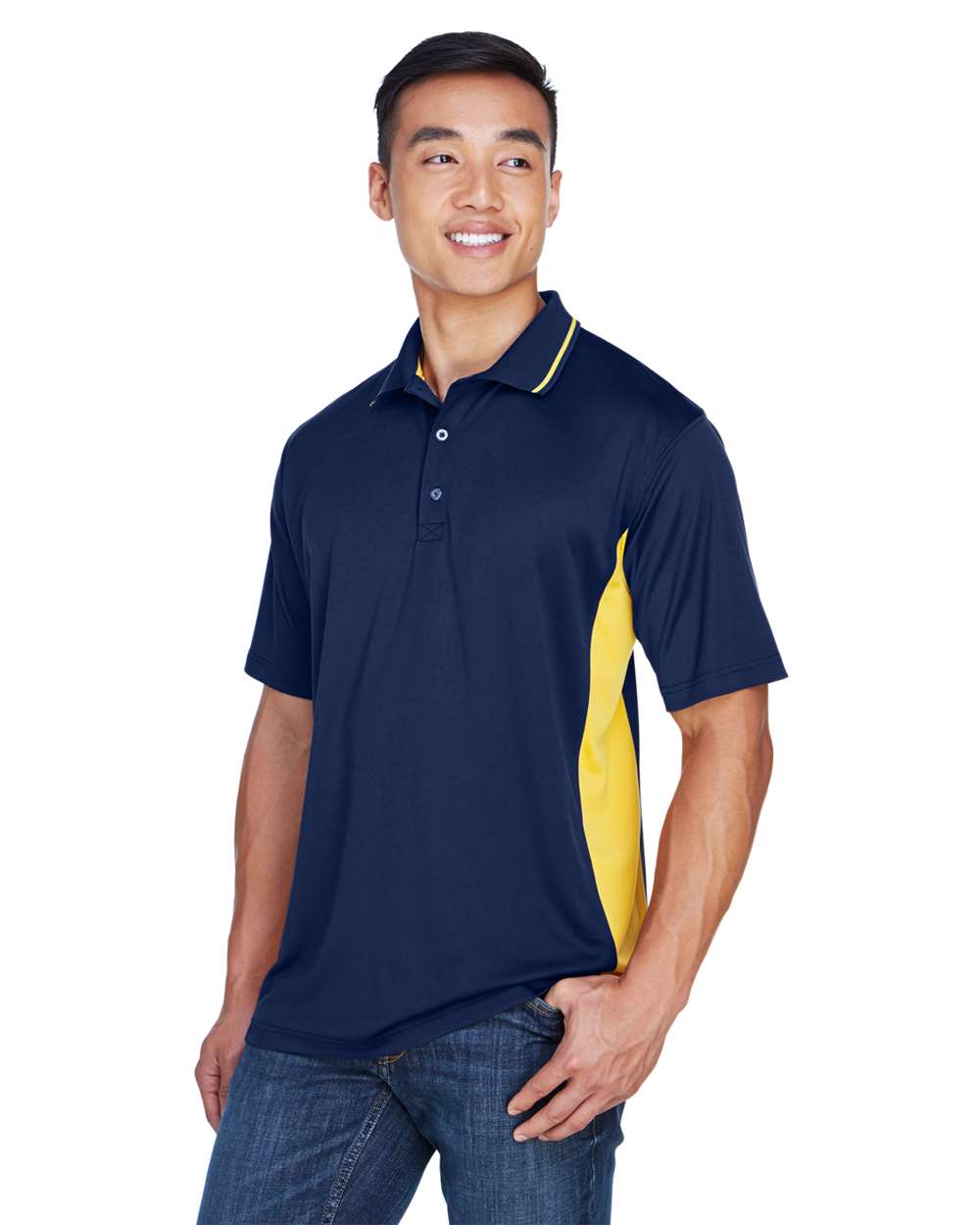 UltraClub-8406-Men's Cool & Dry Sport Two-Tone Polo - Image 16