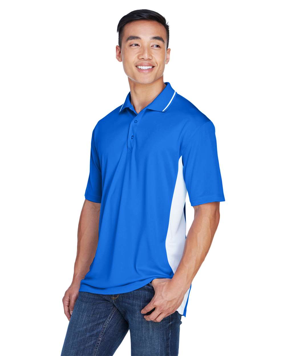 UltraClub-8406-Men's Cool & Dry Sport Two-Tone Polo - Image 28