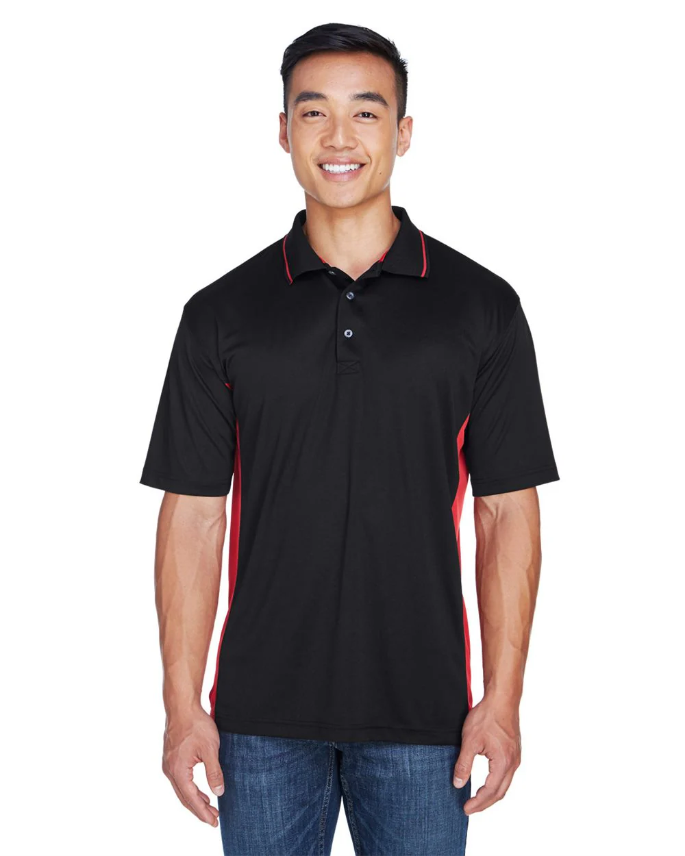 UltraClub-8406-Men's Cool & Dry Sport Two-Tone Polo - Image 5