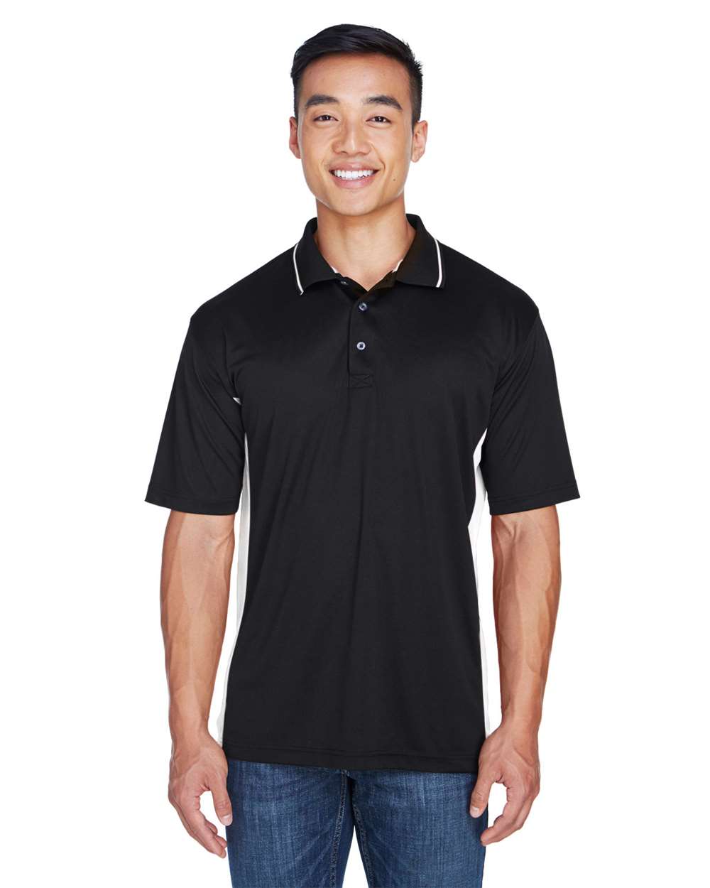 UltraClub-8406-Men's Cool & Dry Sport Two-Tone Polo - Image 7