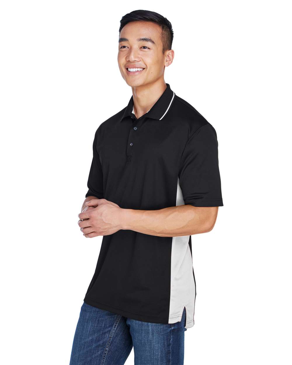UltraClub-8406-Men's Cool & Dry Sport Two-Tone Polo - Image 8