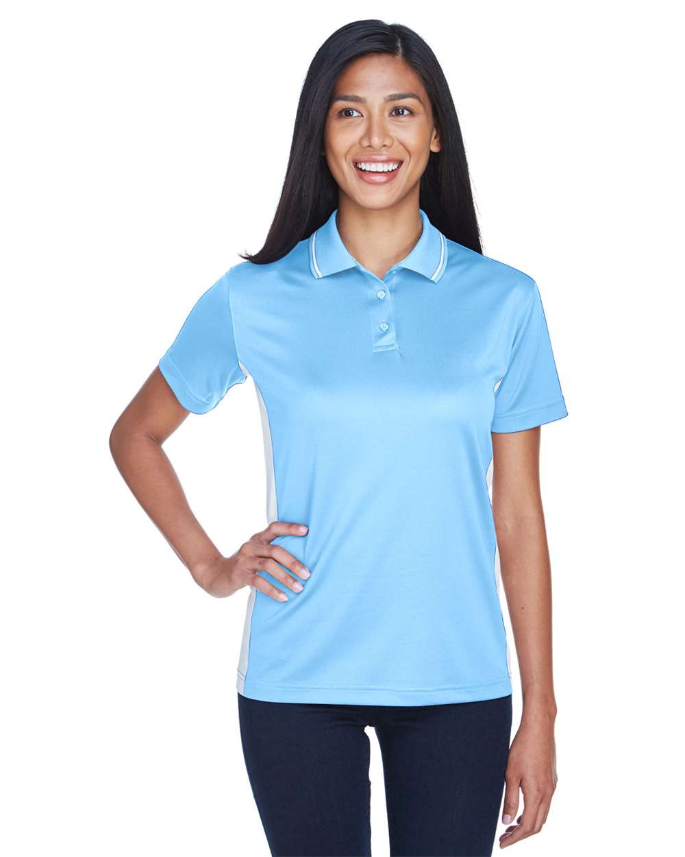 UltraClub-8406L-Women's Cool & Dry Sport Two-Tone Polo - Image 11