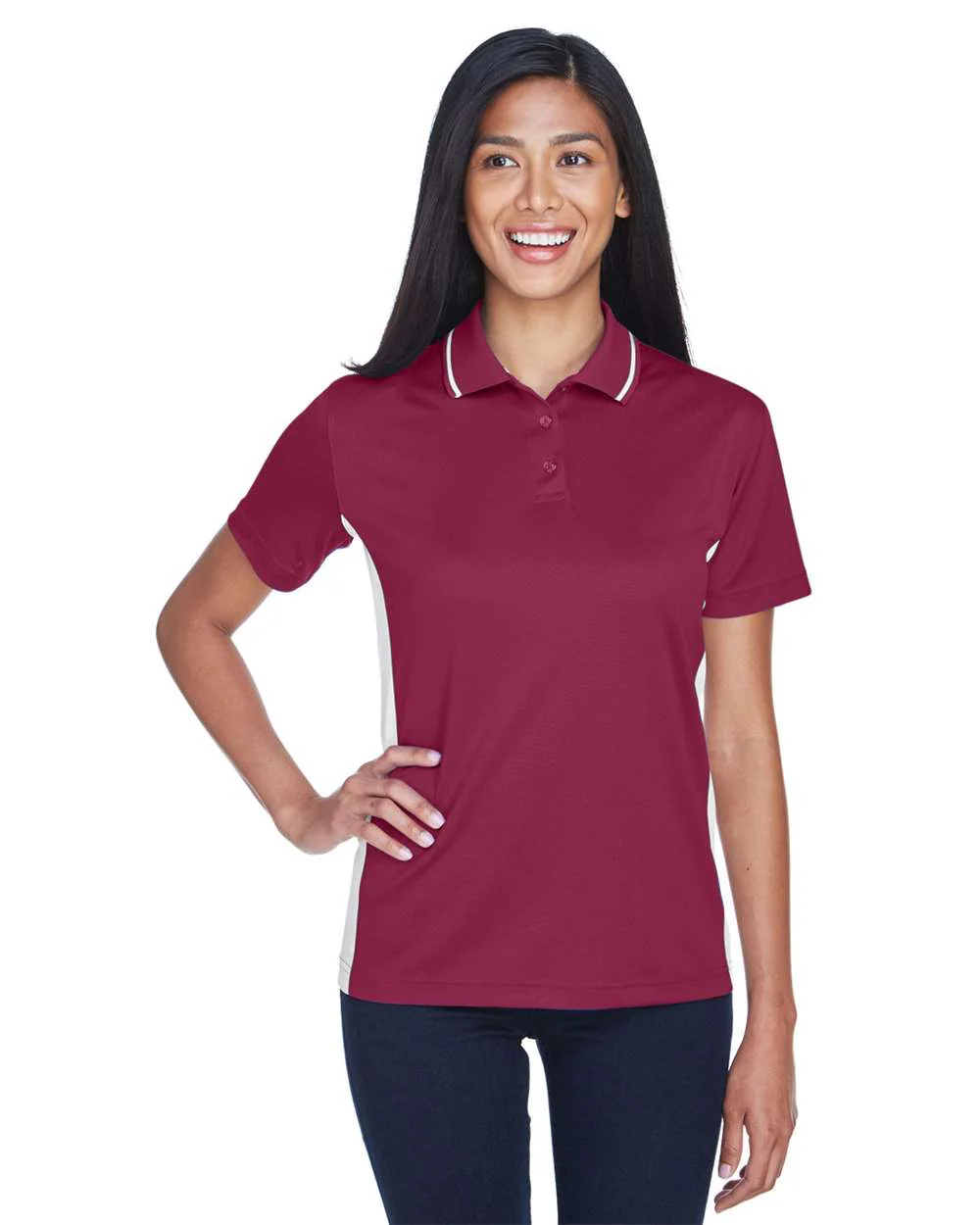 UltraClub-8406L-Women's Cool & Dry Sport Two-Tone Polo - Image 18
