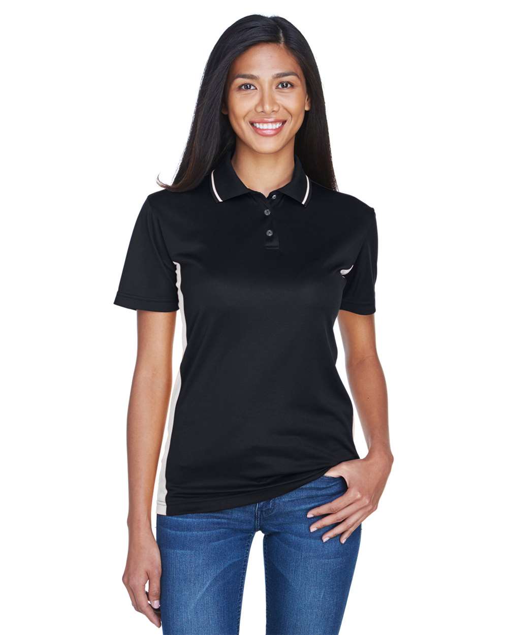 UltraClub-8406L-Women's Cool & Dry Sport Two-Tone Polo - Image 8