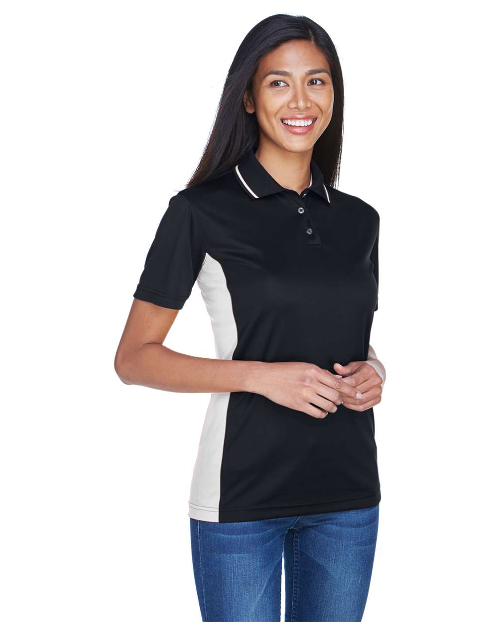 UltraClub-8406L-Women's Cool & Dry Sport Two-Tone Polo - Image 9