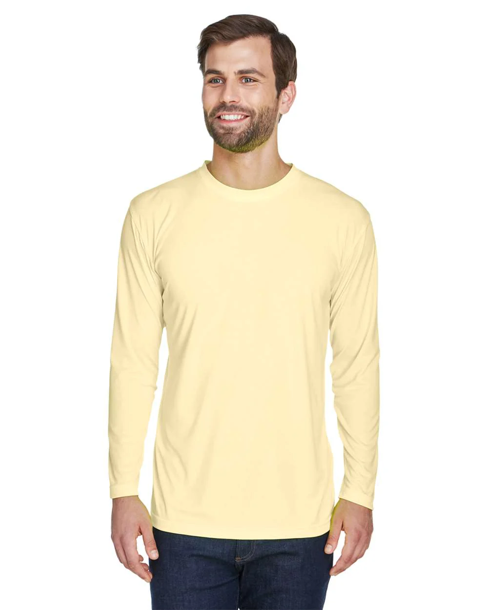 UltraClub-8422-Men's Cool & Dry Sport Long Sleeve Performance Interlock T-Shirt - Image 14