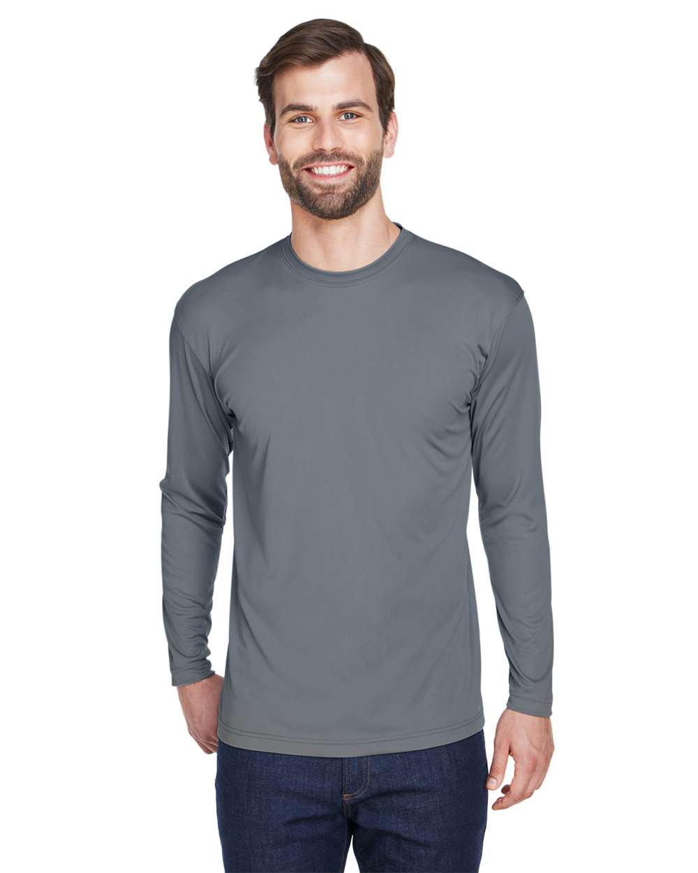 UltraClub-8422-Men's Cool & Dry Sport Long Sleeve Performance Interlock T-Shirt - Image 17