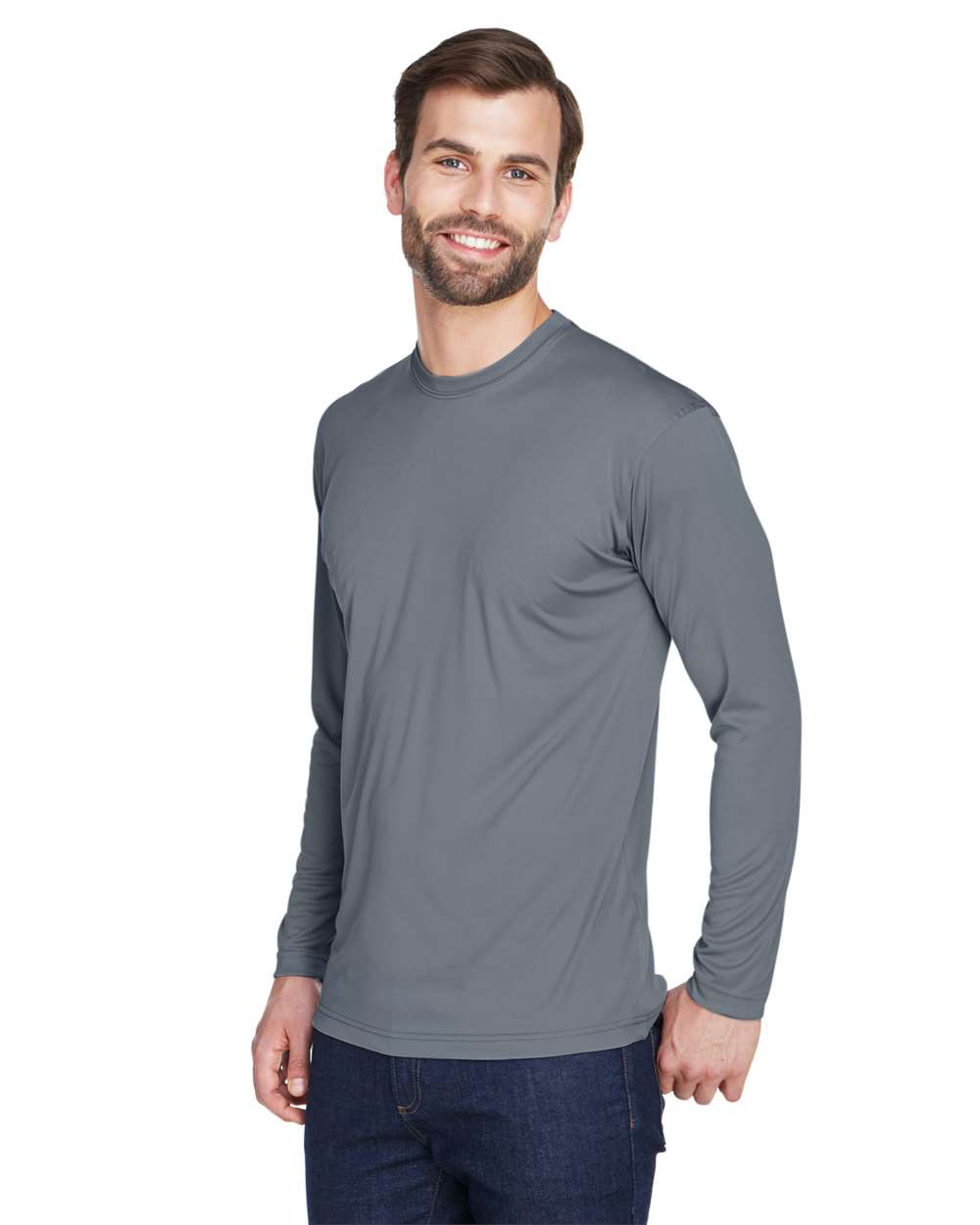 UltraClub-8422-Men's Cool & Dry Sport Long Sleeve Performance Interlock T-Shirt - Image 18