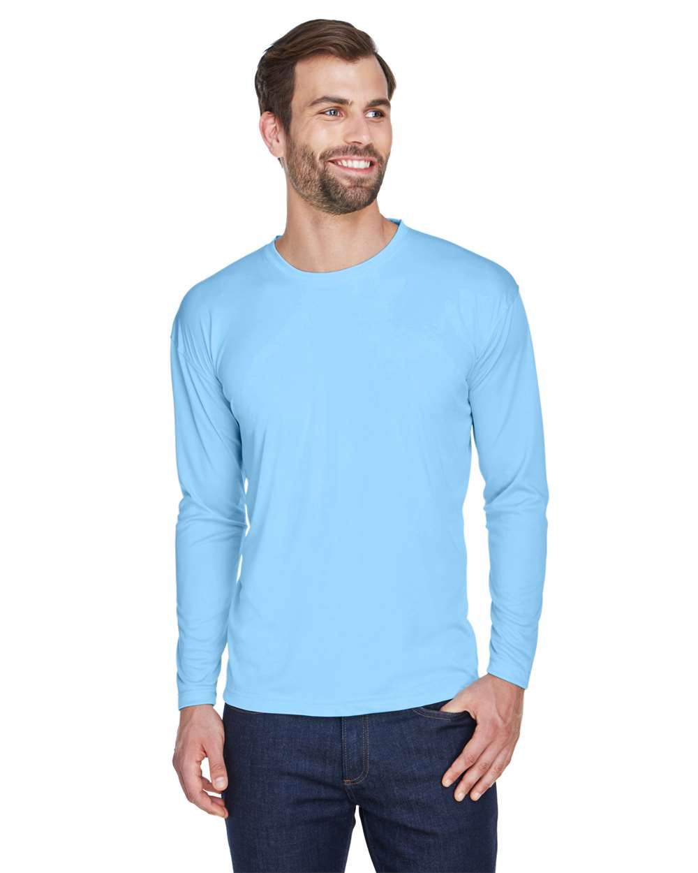 UltraClub-8422-Men's Cool & Dry Sport Long Sleeve Performance Interlock T-Shirt - Image 22