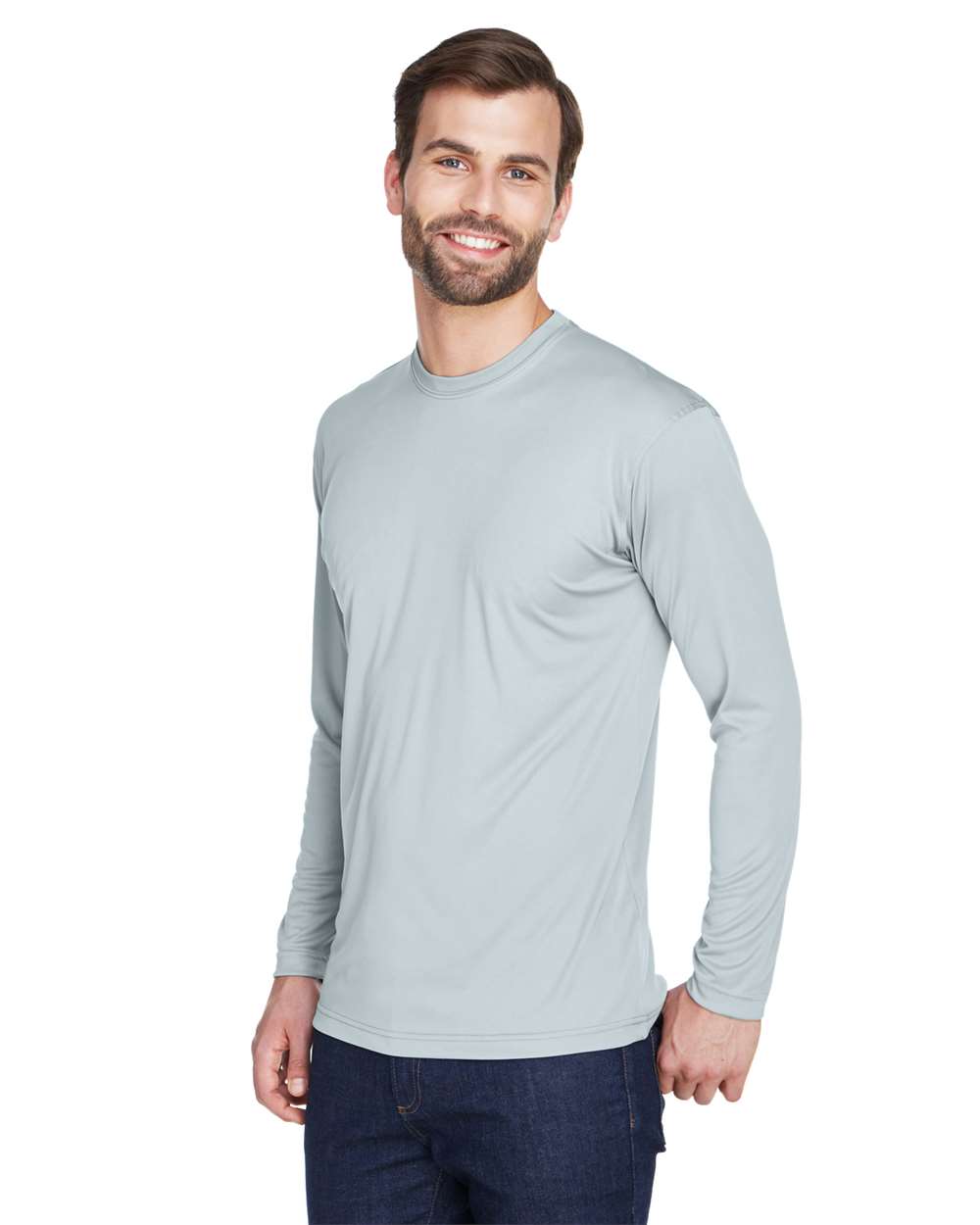 UltraClub-8422-Men's Cool & Dry Sport Long Sleeve Performance Interlock T-Shirt - Image 26