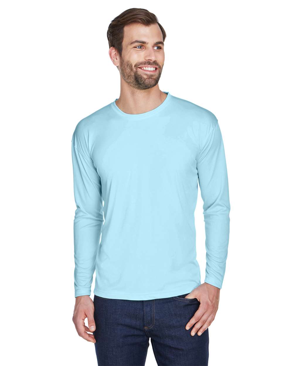 UltraClub-8422-Men's Cool & Dry Sport Long Sleeve Performance Interlock T-Shirt - Image 29