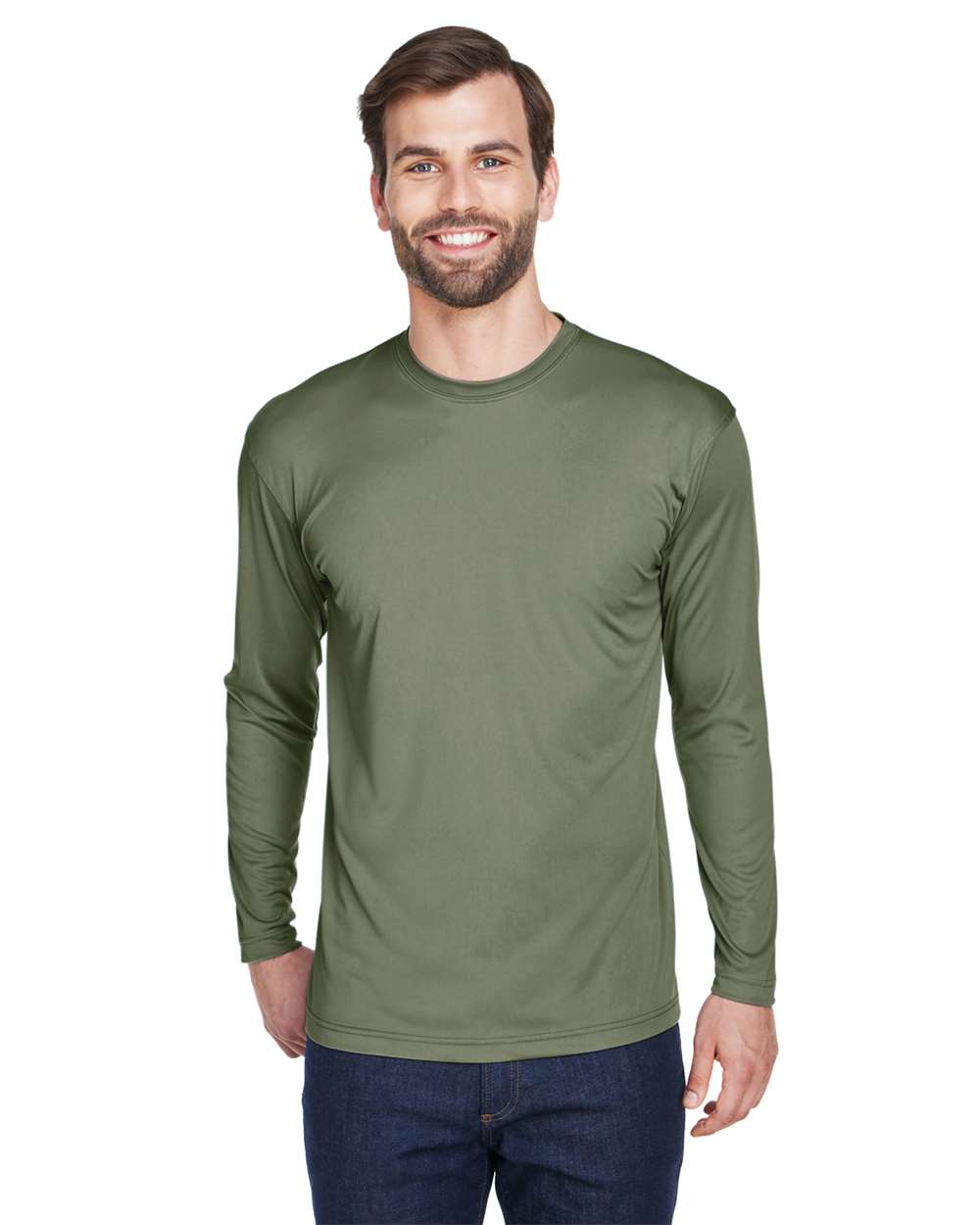 UltraClub-8422-Men's Cool & Dry Sport Long Sleeve Performance Interlock T-Shirt - Image 31