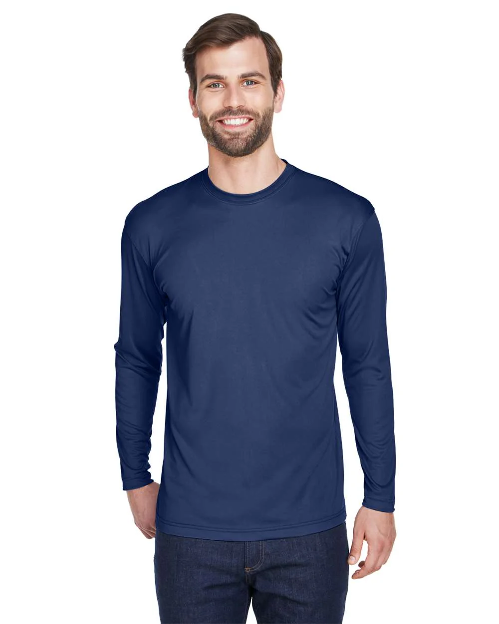 UltraClub-8422-Men's Cool & Dry Sport Long Sleeve Performance Interlock T-Shirt - Image 35