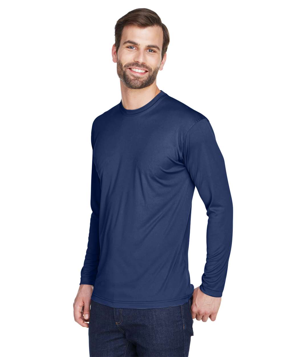 UltraClub-8422-Men's Cool & Dry Sport Long Sleeve Performance Interlock T-Shirt - Image 36