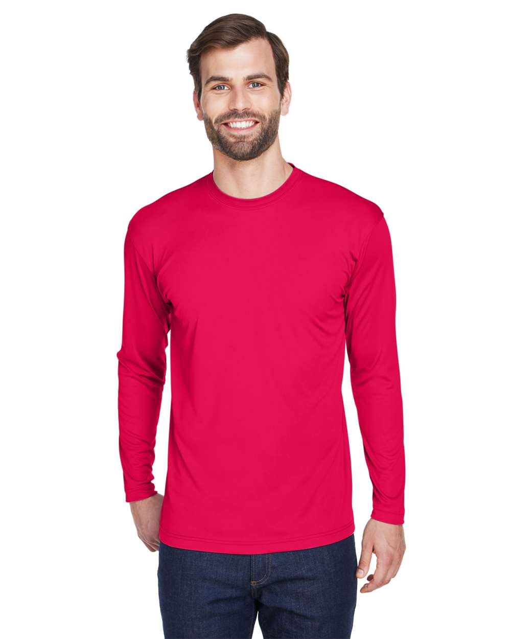 UltraClub-8422-Men's Cool & Dry Sport Long Sleeve Performance Interlock T-Shirt - Image 38