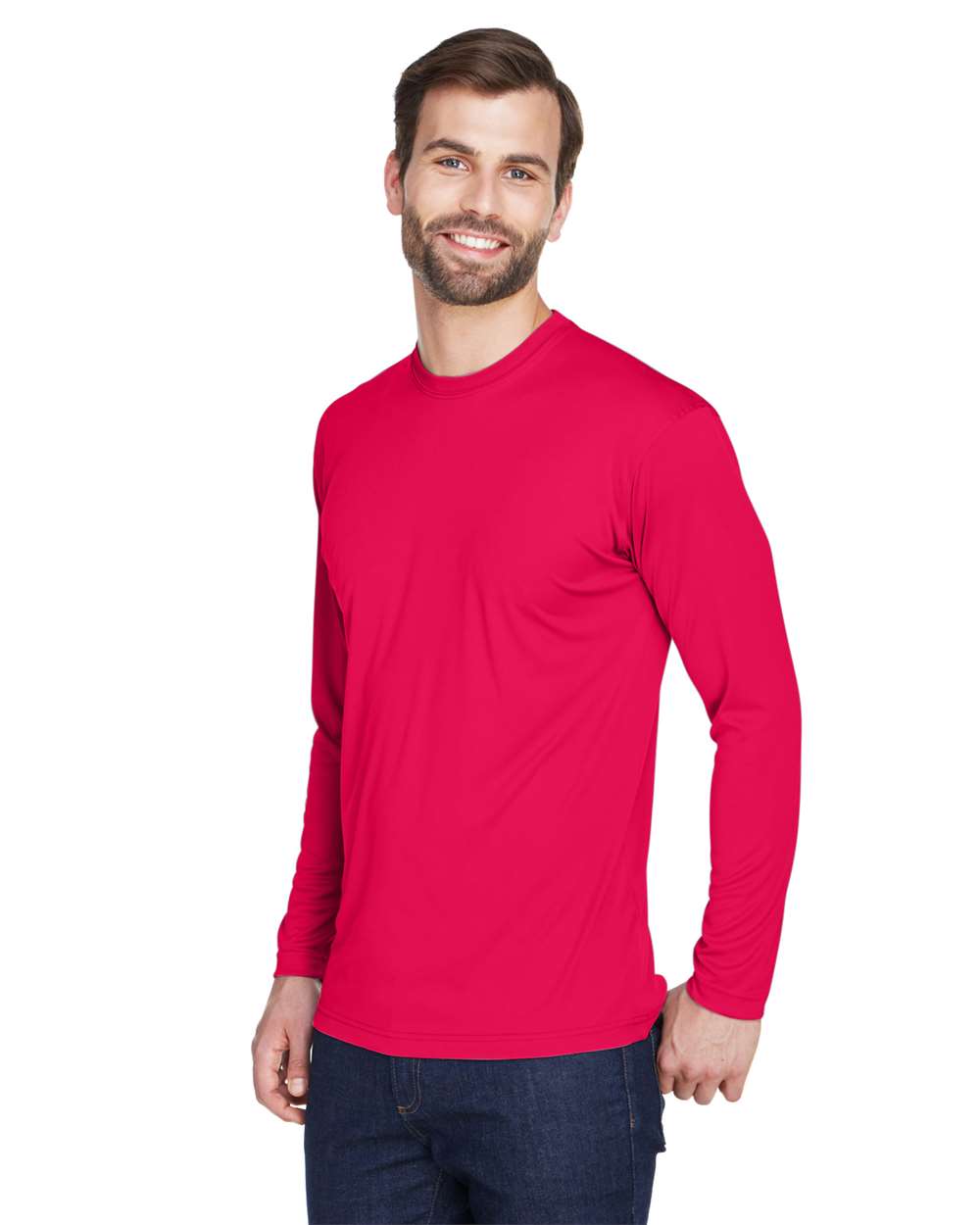 UltraClub-8422-Men's Cool & Dry Sport Long Sleeve Performance Interlock T-Shirt - Image 39