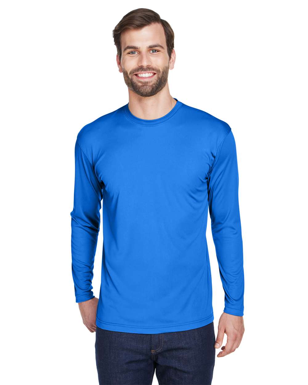 UltraClub-8422-Men's Cool & Dry Sport Long Sleeve Performance Interlock T-Shirt - Image 41