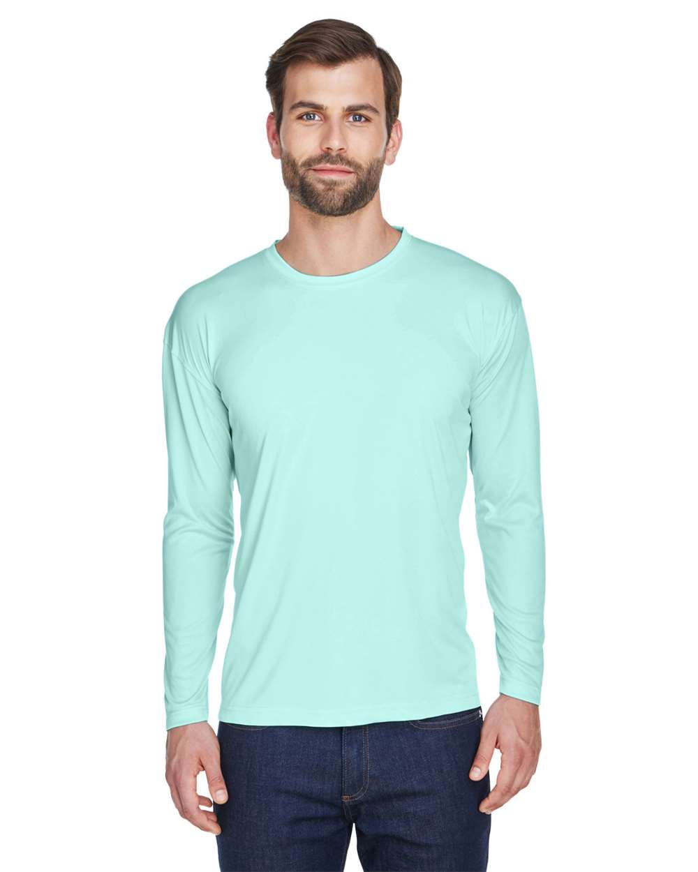 UltraClub-8422-Men's Cool & Dry Sport Long Sleeve Performance Interlock T-Shirt - Image 45