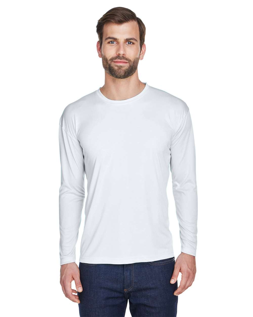 UltraClub-8422-Men's Cool & Dry Sport Long Sleeve Performance Interlock T-Shirt - Image 49