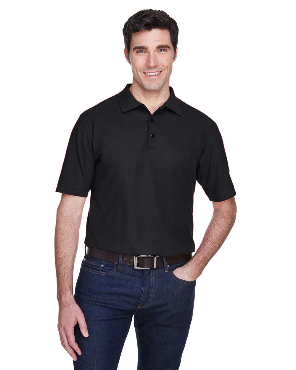 UltraClub-8540-Men's Whisper Piqué Polo - Image 2