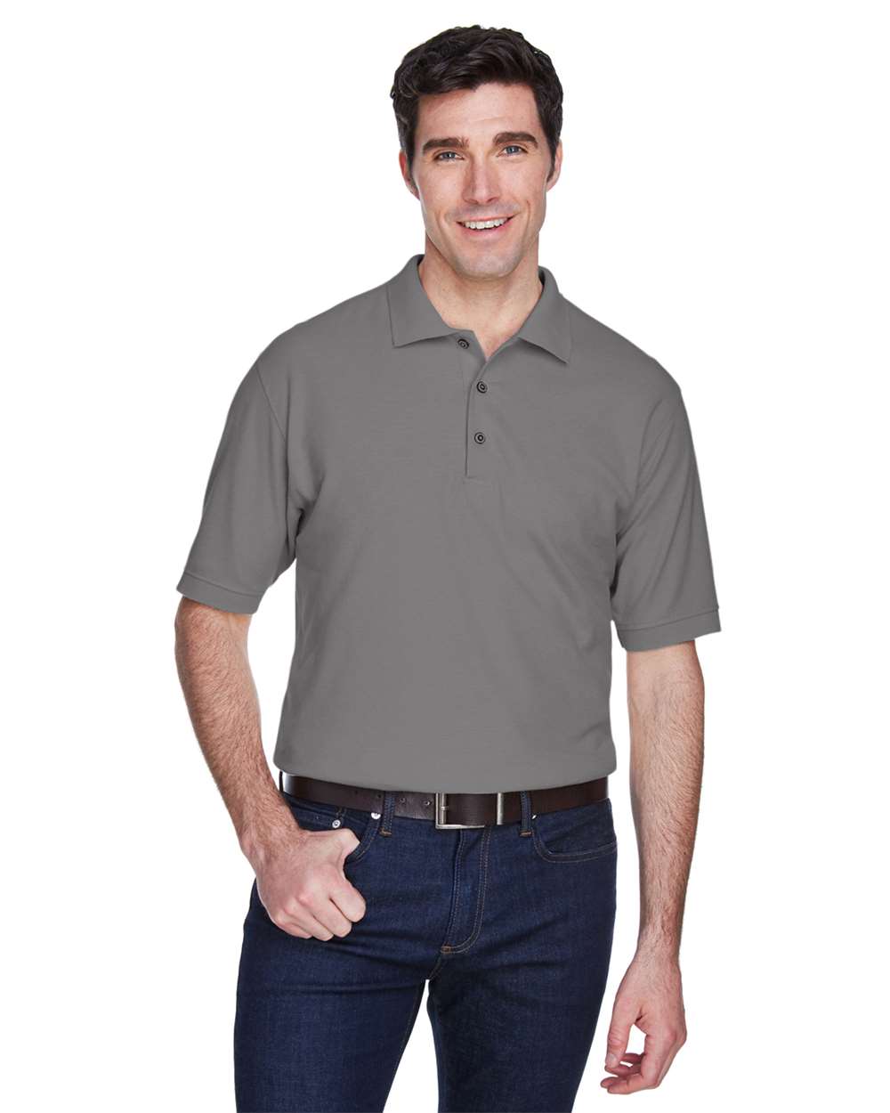 UltraClub-8540-Men's Whisper Piqué Polo - Image 7