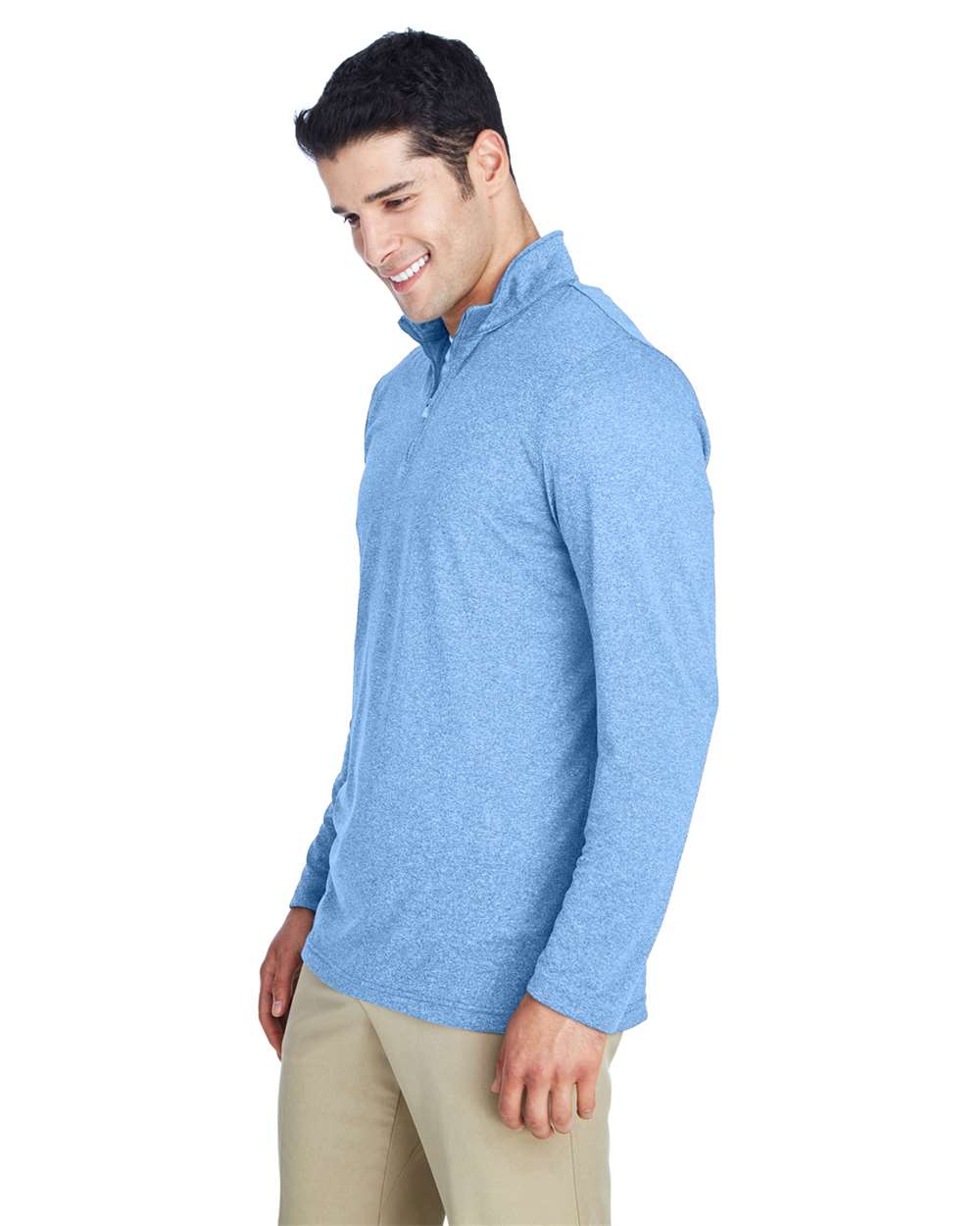 UltraClub-8618-Men's Cool & Dry Heathered Performance Quarter-Zip - Image 11
