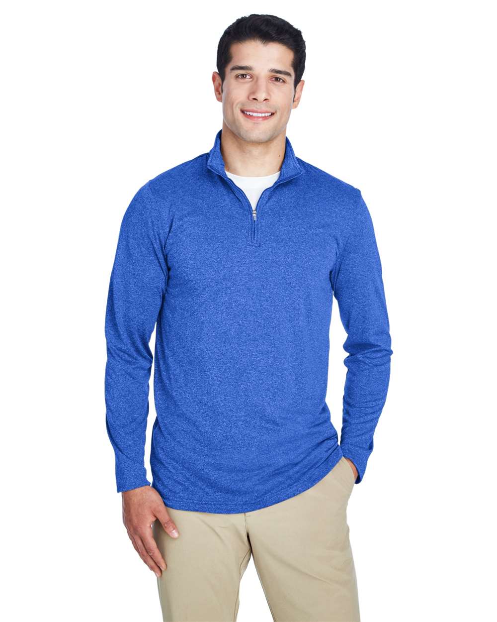 UltraClub-8618-Men's Cool & Dry Heathered Performance Quarter-Zip - Image 12