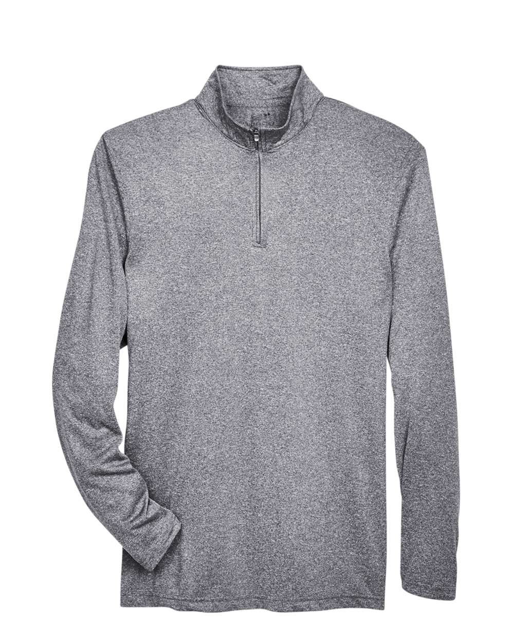 UltraClub-8618-Men's Cool & Dry Heathered Performance Quarter-Zip - Image 3