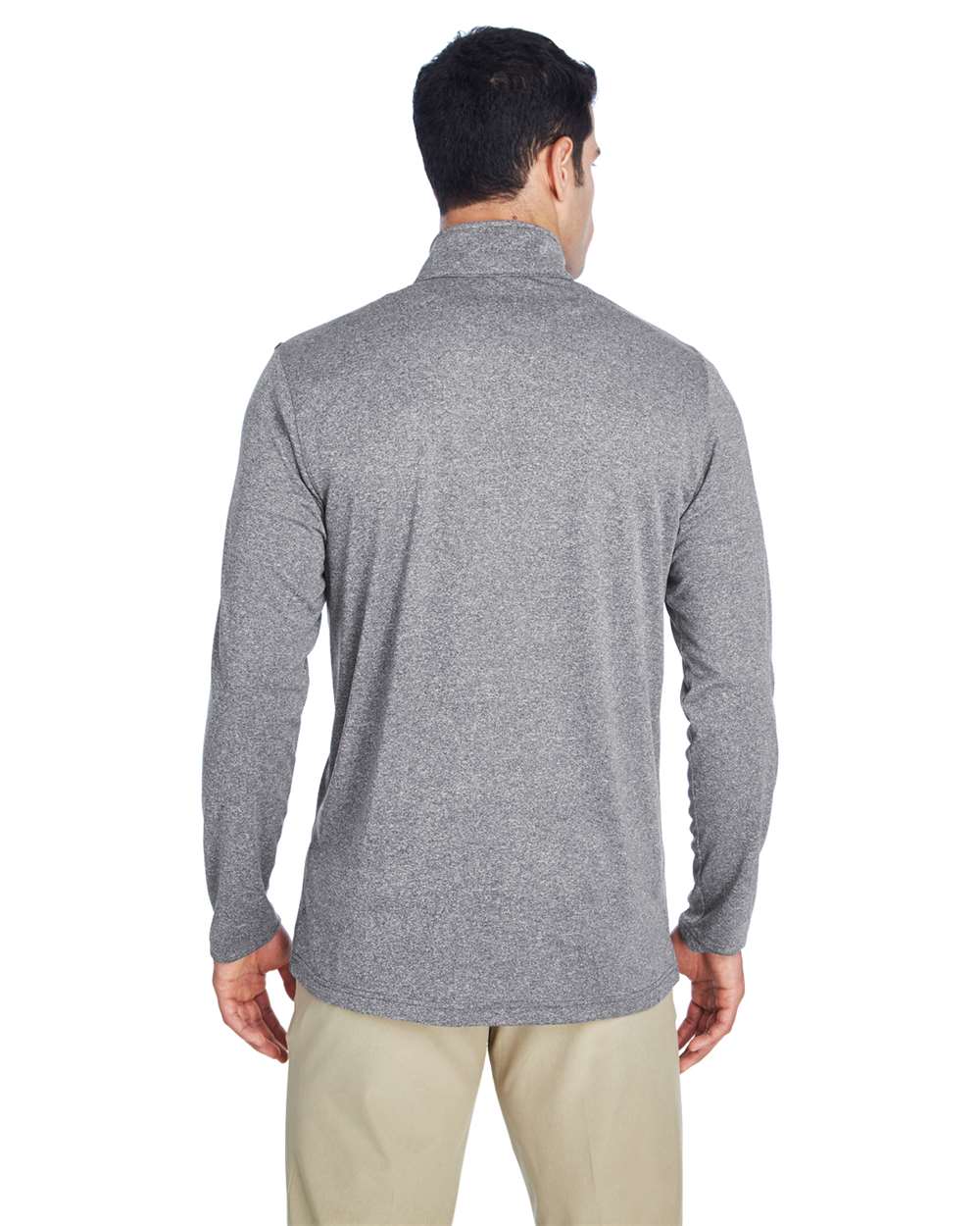 UltraClub-8618-Men's Cool & Dry Heathered Performance Quarter-Zip - Image 4