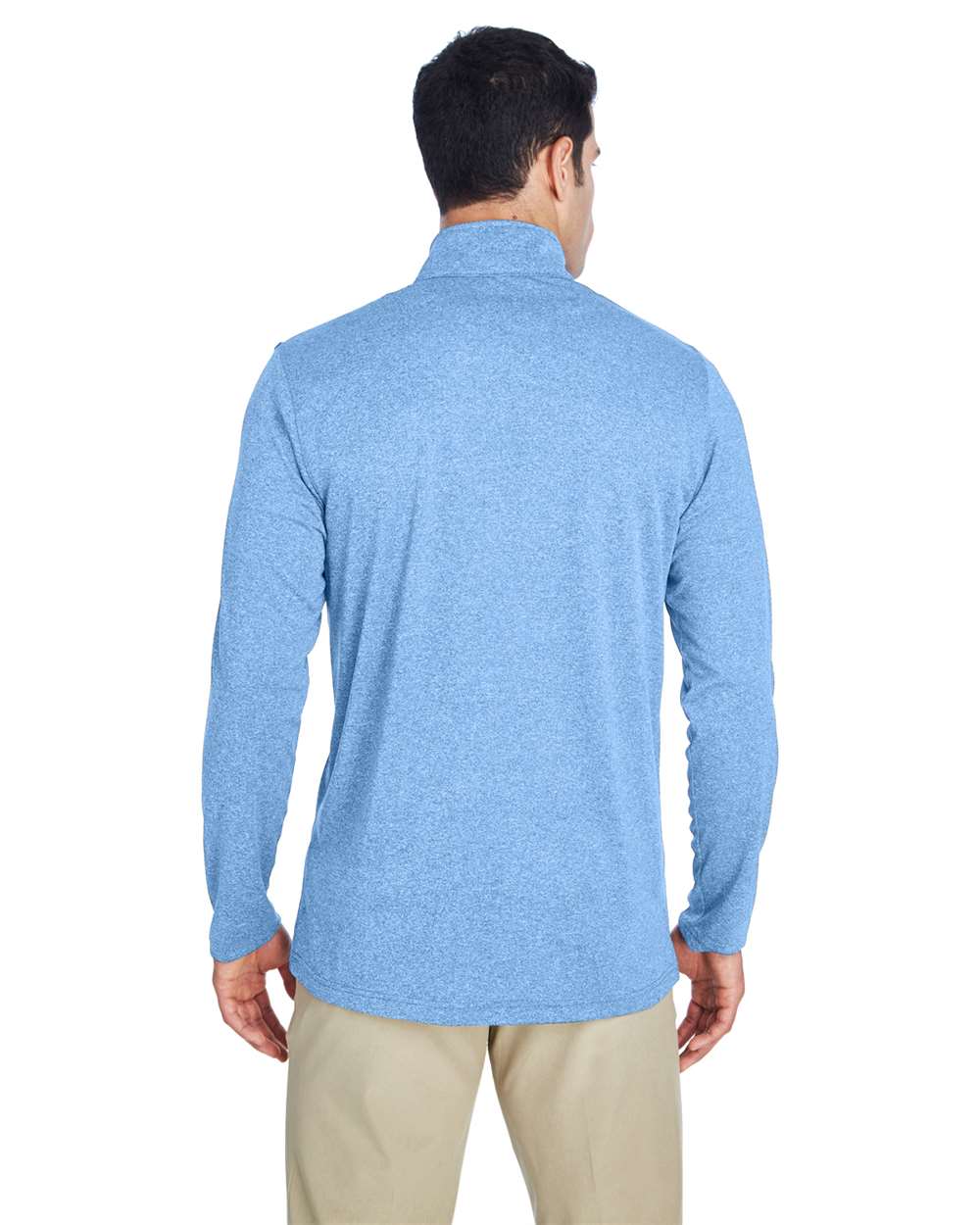UltraClub-8618-Men's Cool & Dry Heathered Performance Quarter-Zip - Image 9