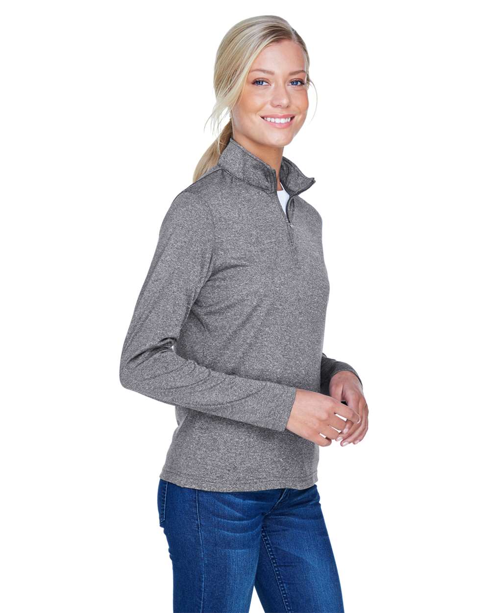 UltraClub-8618W-Women's Cool & Dry Heathered Performance Quarter-Zip - Image 11