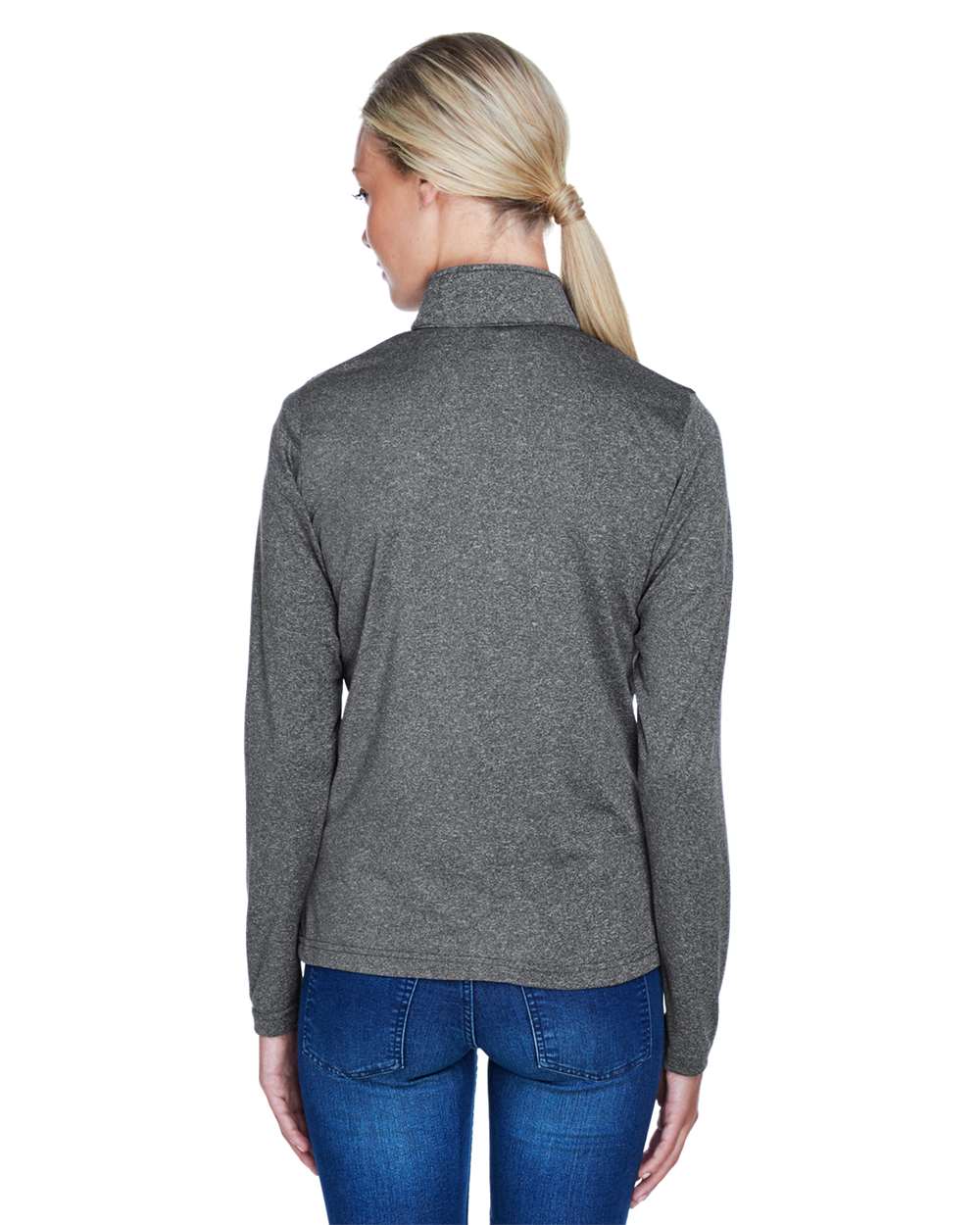 UltraClub-8618W-Women's Cool & Dry Heathered Performance Quarter-Zip - Image 4