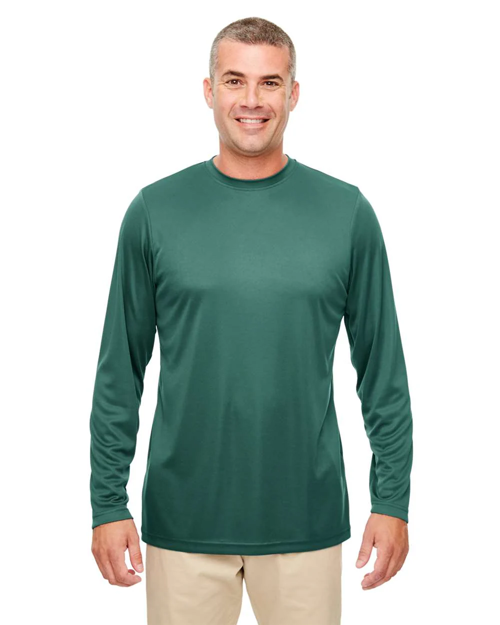 UltraClub-8622-Men's Cool & Dry Sport Performance Long Sleeve T-Shirt - Image 3