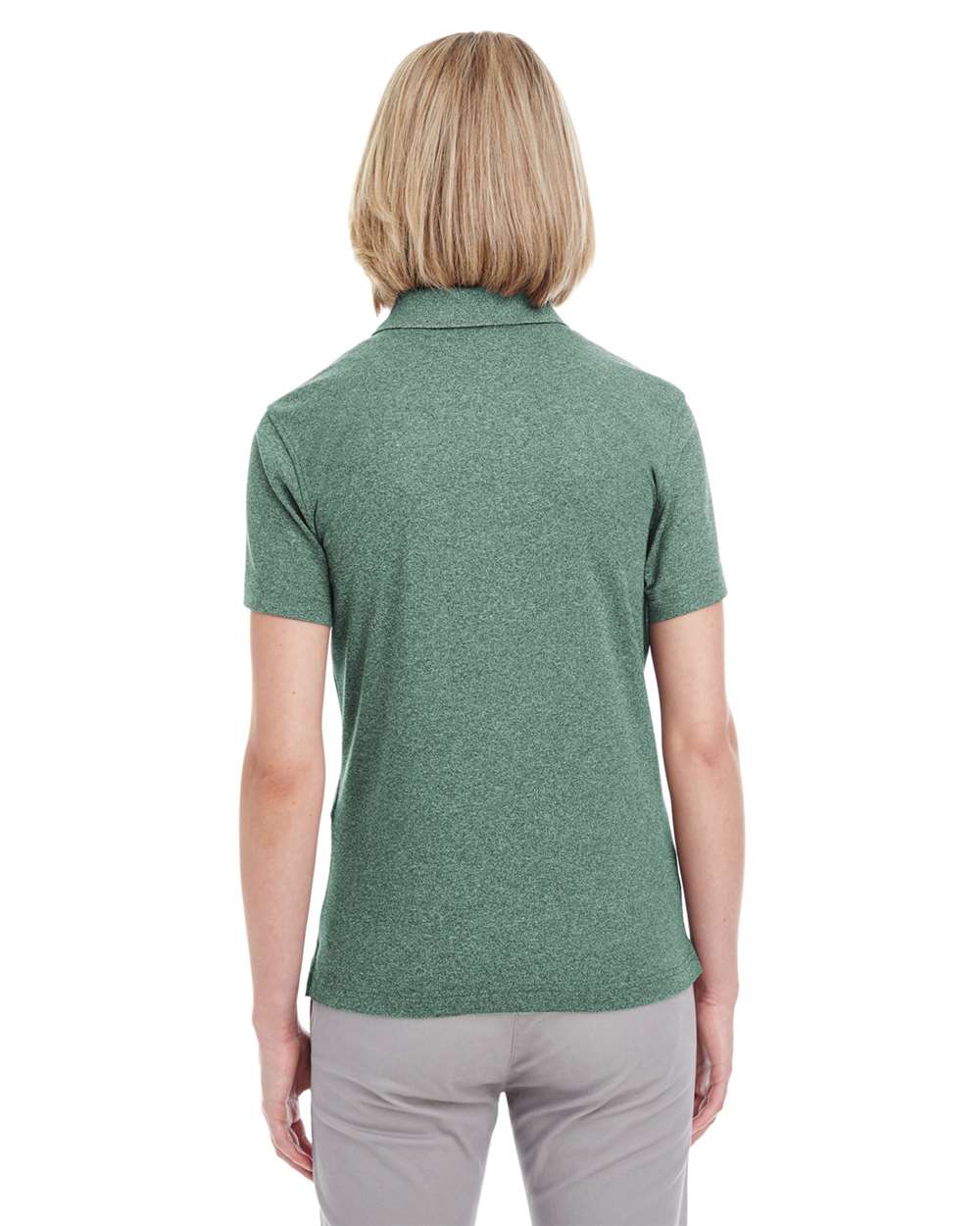 UltraClub-UC100W-Women's Heathered Pique Polo - Image 5