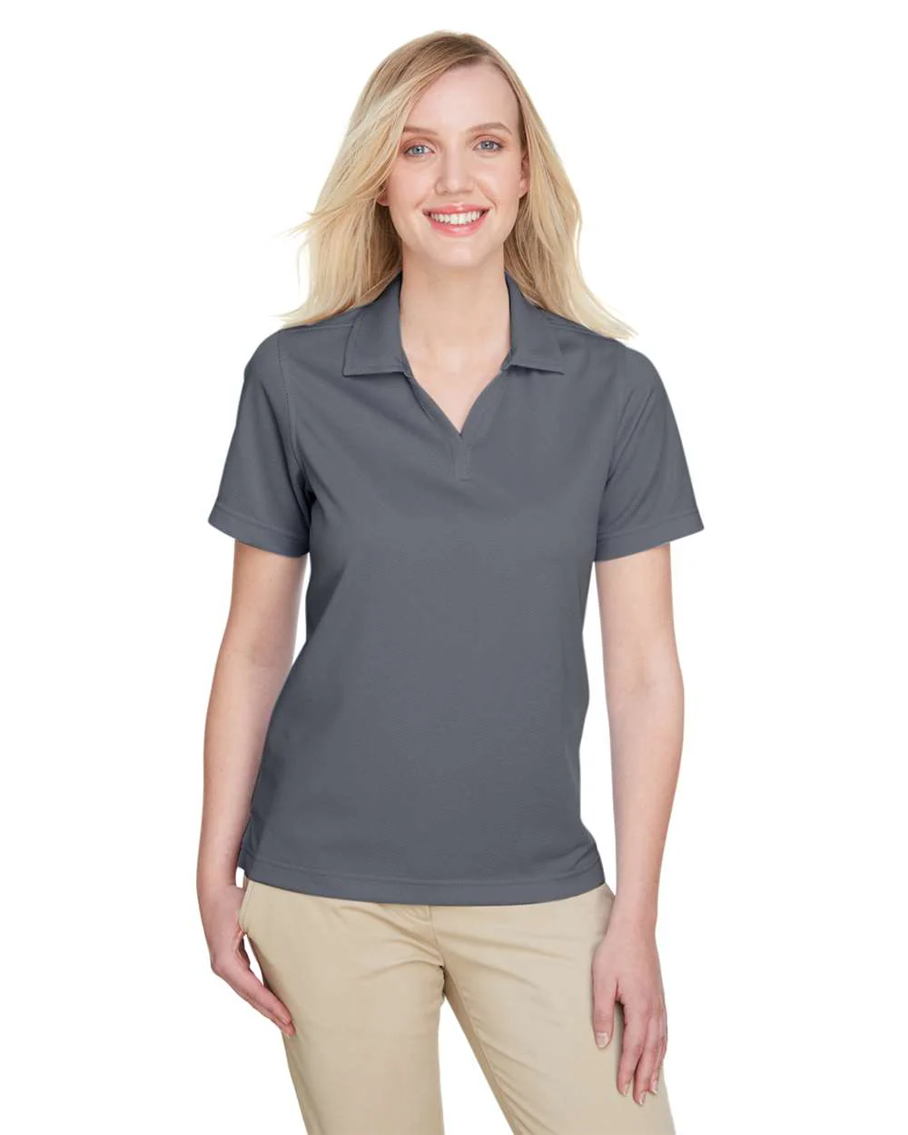 UltraClub-UC102W-Women's Cavalry Twill Performance Polo - Image 4