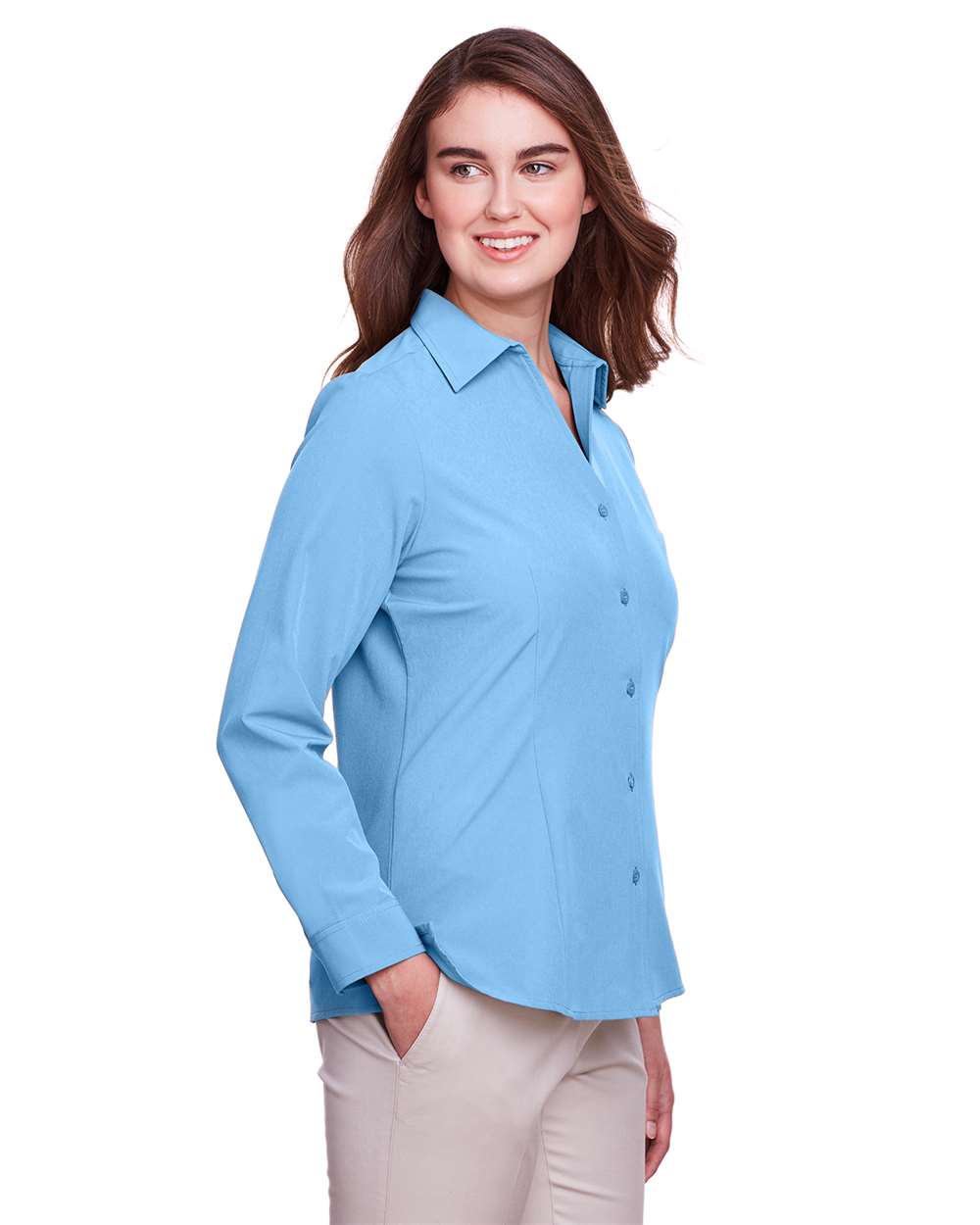 UltraClub-UC500W-Women's Bradley Performance Woven Shirt - Image 2