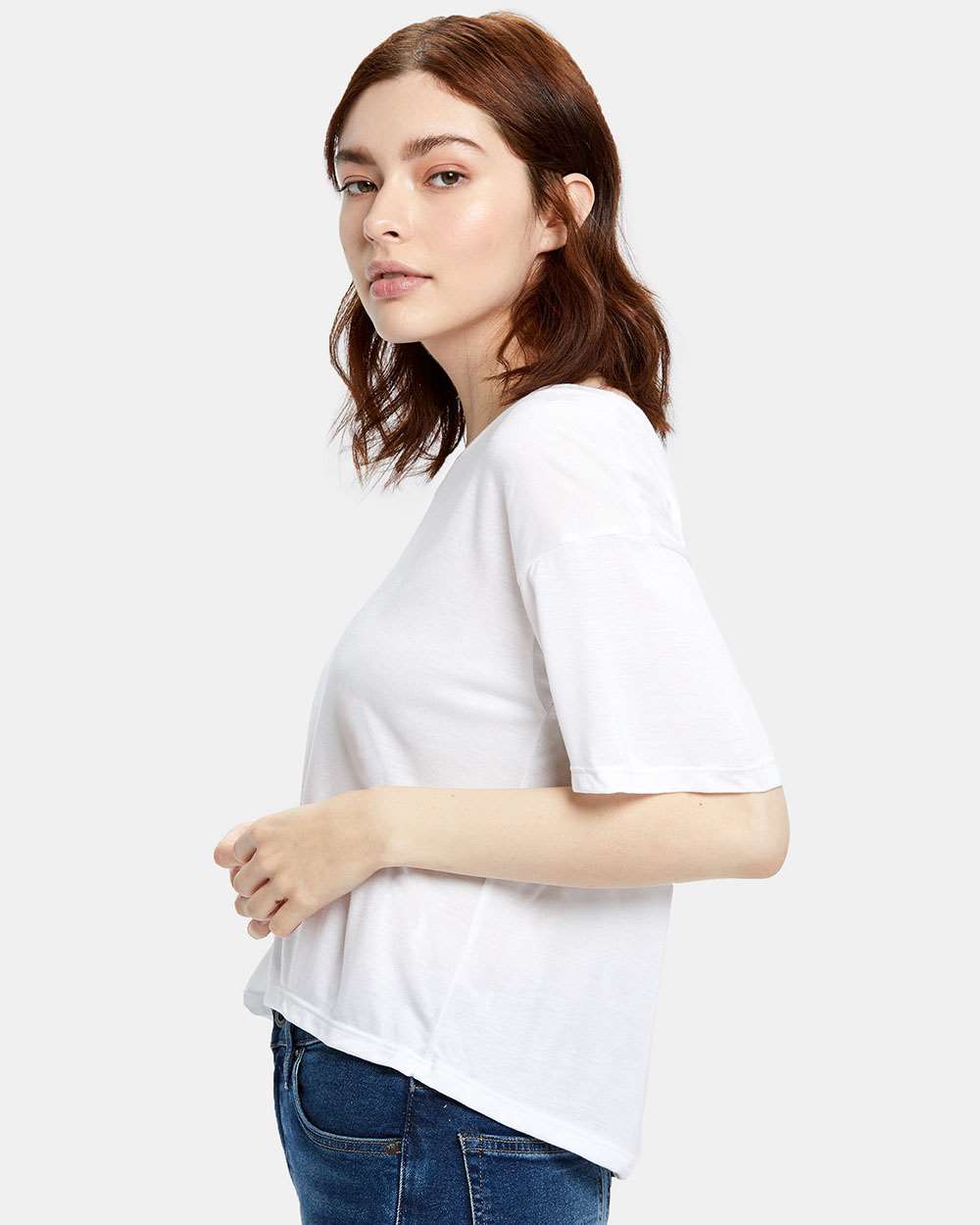 US Blanks-US309-Women's Boxy Open Neck Tee - Image 12