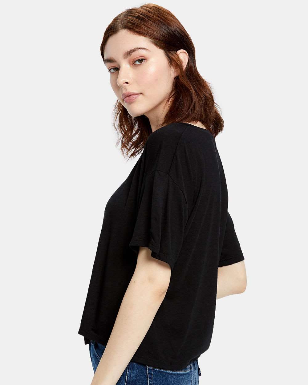 US Blanks-US309-Women's Boxy Open Neck Tee - Image 2
