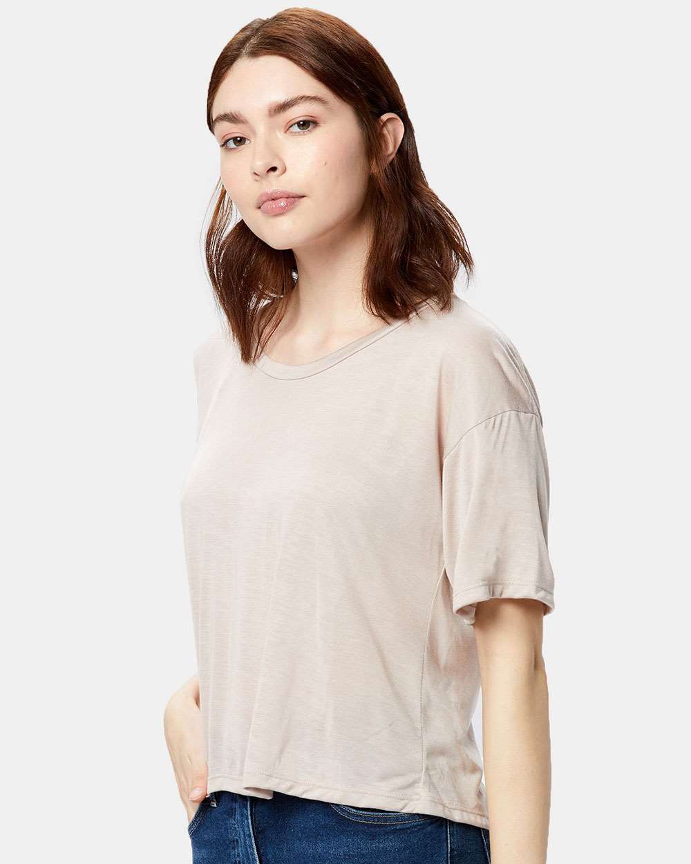 US Blanks-US309-Women's Boxy Open Neck Tee - Image 6
