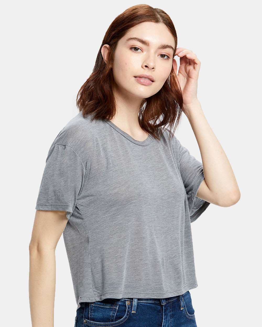US Blanks-US309-Women's Boxy Open Neck Tee - Image 8