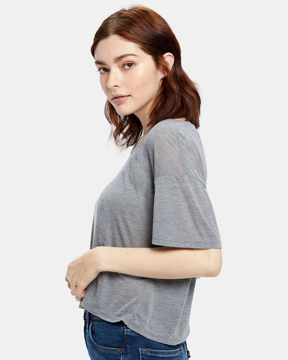 US Blanks-US309-Women's Boxy Open Neck Tee - Image 9