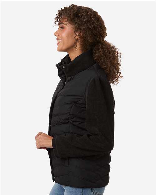 Weatherproof-W26719-Women's Mixed Media Chevron Jacket - Image 5